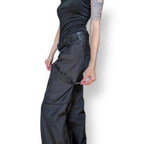 BN Screaming Eagle Motorcycle Rain Chaps with pockets and leather details, Small - Picture 6 of 7